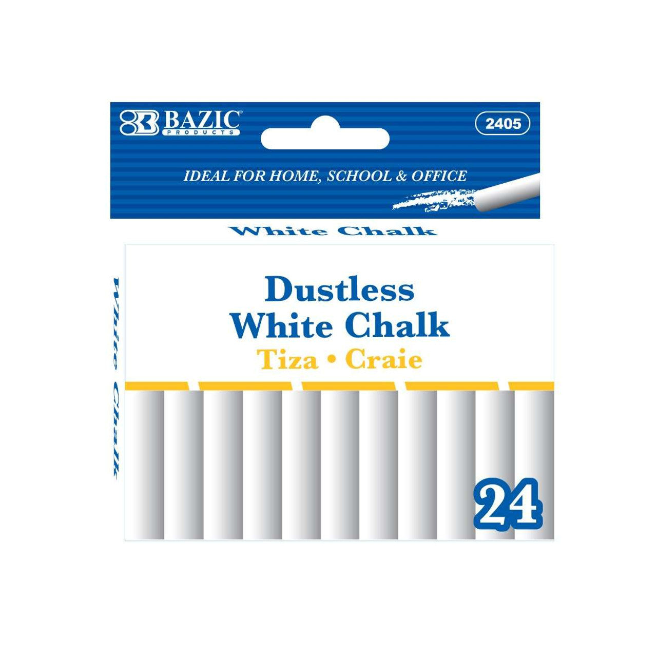 Bazic Dustless Chalks - 24 counts