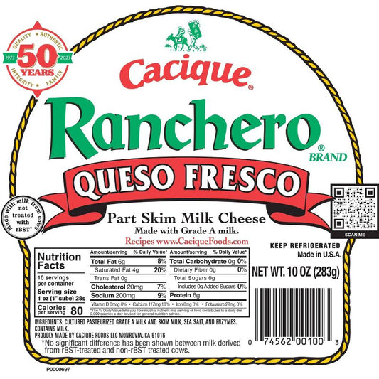 Cacique Ranchero Queso Fresco - 10 OZ